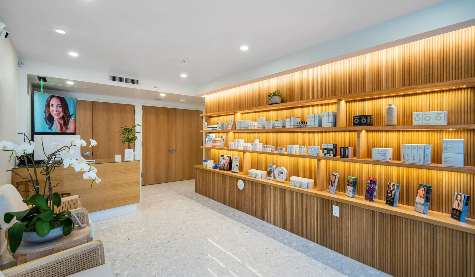 Reception with curated retail