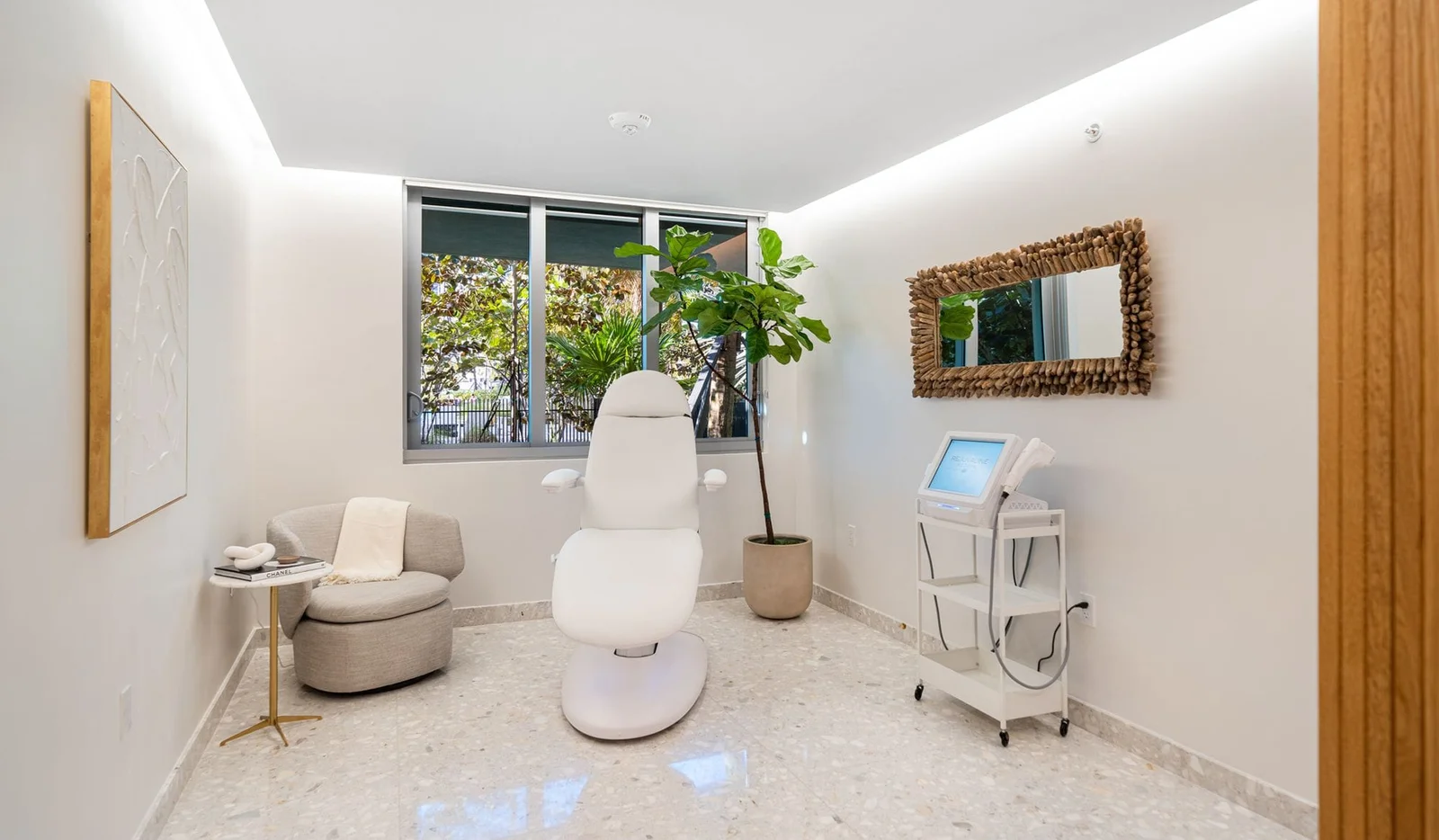 Bright treatment room with natural light